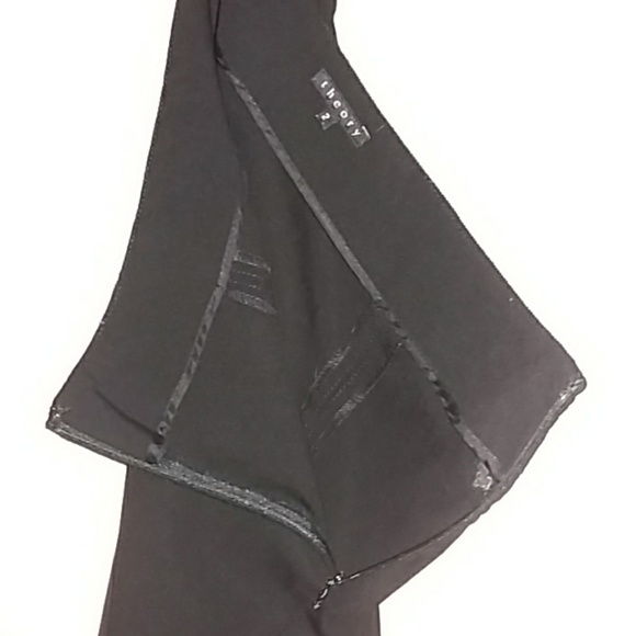 THEORY Black Pencil Skirt 2 Back Slits Sz 2 - Picture 6 of 7